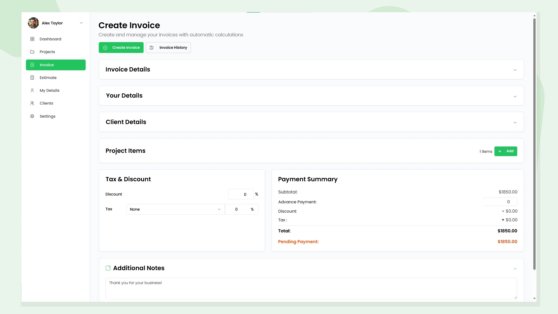 iggzy Invoice Dashboard